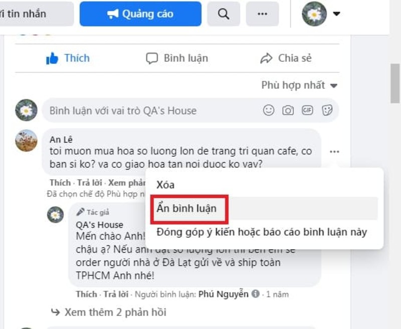 ẩn bình luận trên facebook người khác có thấy không - TrustSales