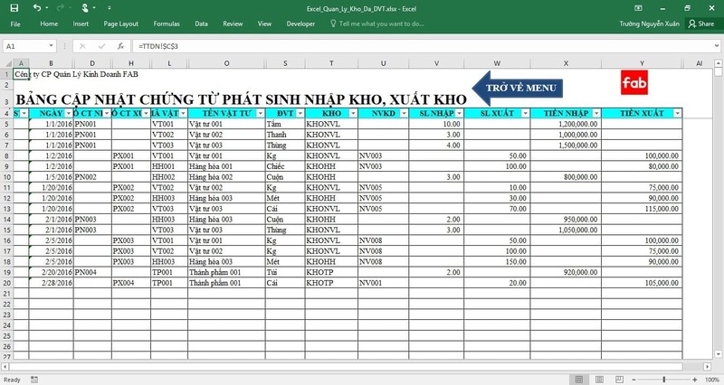 file excel nhập xuất tồn hàng hóa - TrustSales